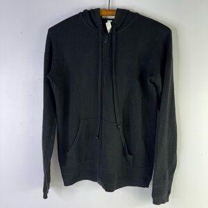 Lululemon Cashmere Blend Wake Up & Go Zip-Up Hoodie Sweater Black Cashlu size 2
